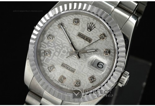 RDJMS10006 SS Silver Jubilee Dial Diamond Markers Swiss Eta 2836