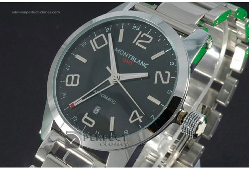 MB10002 Timewalker GMT Black in SS Bracelet