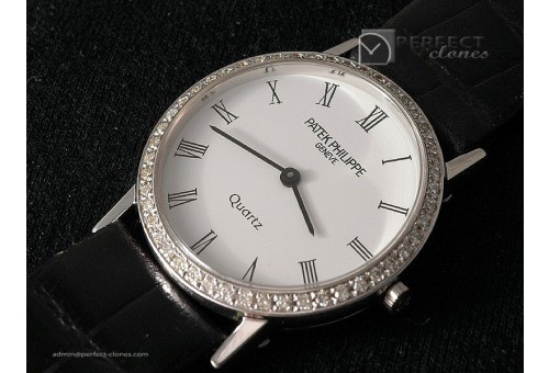 PP101018K White Gold, Calastrava Men Real Diamonds Bezel