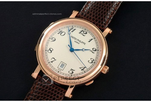 PP10051 Calatrava 5053 RG White Dial Swiss Eta 2824-2