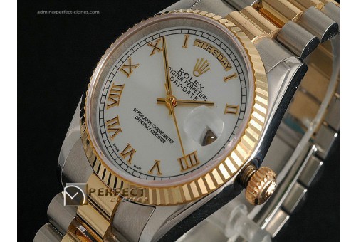 RLDDT10001 14K Wrapped TT White Dial, Roman Markers Eta 2836-2