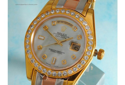 RLDD310001 3 Tone Masterpiece MOP White Swiss Eta 2836-2