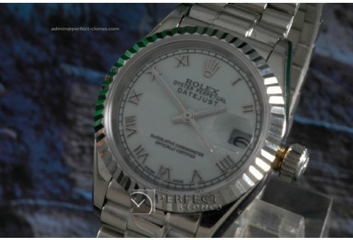 RDJLS10005 SS White Dial Roman Marker Swiss Eta 2671-2