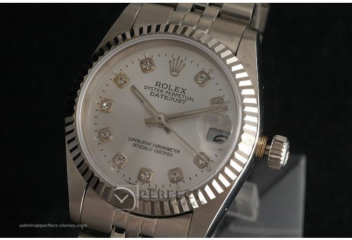 RDJmS10502 SS Silver Dial, Diamond Markers Swiss Eta 2671-2