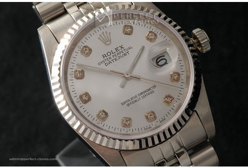 RDJMS10001 SS Silver Dial Diamond Markers Swiss Eta 2836-2