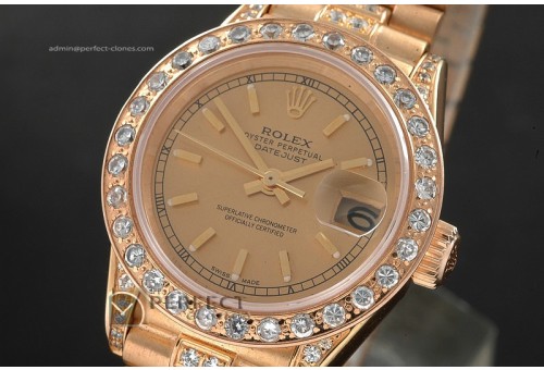 RDJLF10024 FG President Gold Dial Stick Markers Eta 2671-2