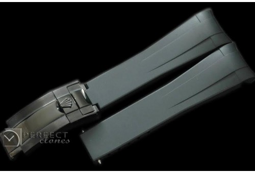 RLRU10011 Black Rubber Strap 20/18 with PVD Insignia Clasp