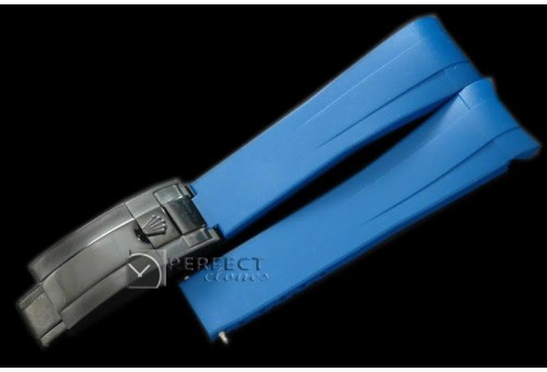RLRU10012 Blue Rubber Strap 20/18 with PVD Insignia Clasp