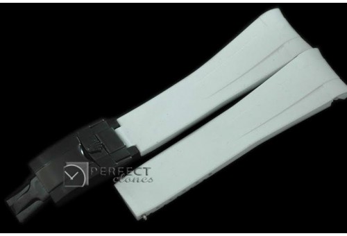 RLRU10013 Grey Rubber Strap 20/18 with PVD Insignia Clasp