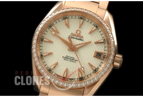 OMAT385-131SD Aqua Terra Ladies RG/RG White Stk A-2824
