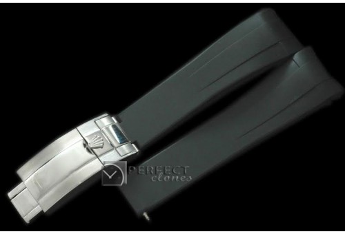 RLRU10001 Black Rubber Strap 20/18 with Insignia Clasp