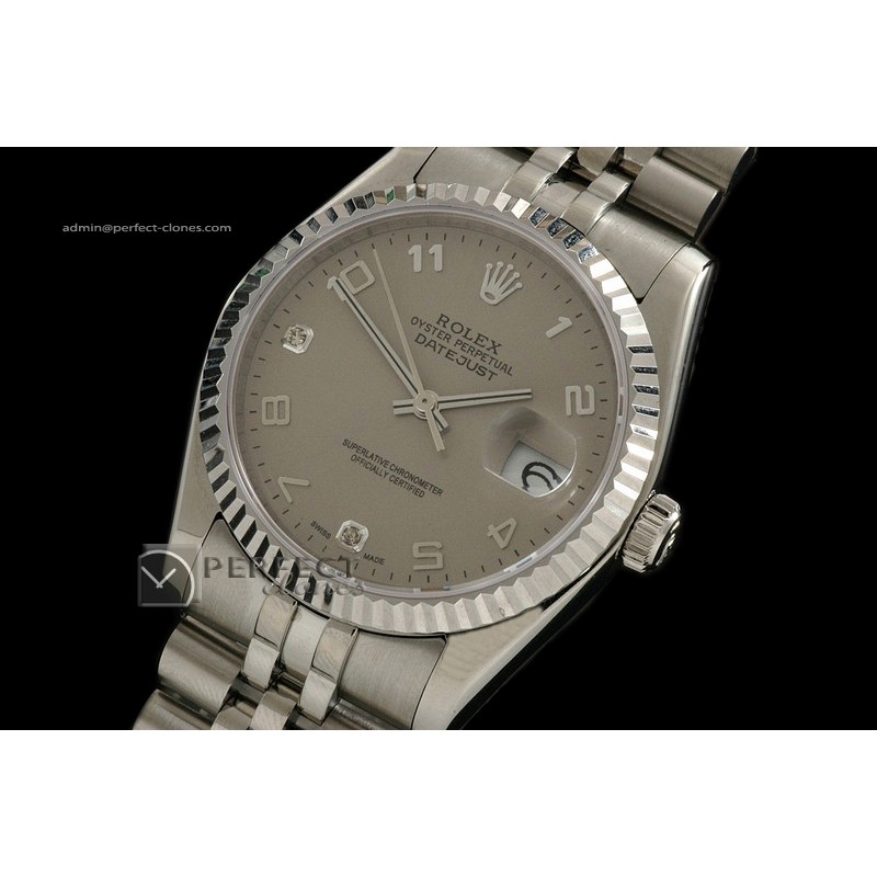 RDJMS10038 SS Grey Dial Diam/Num Markers Eta 2836-2