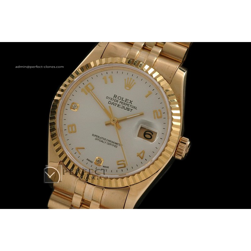 RDJMF10027 FG White Dial Jubilee Diam/Num Markers Eta 2836