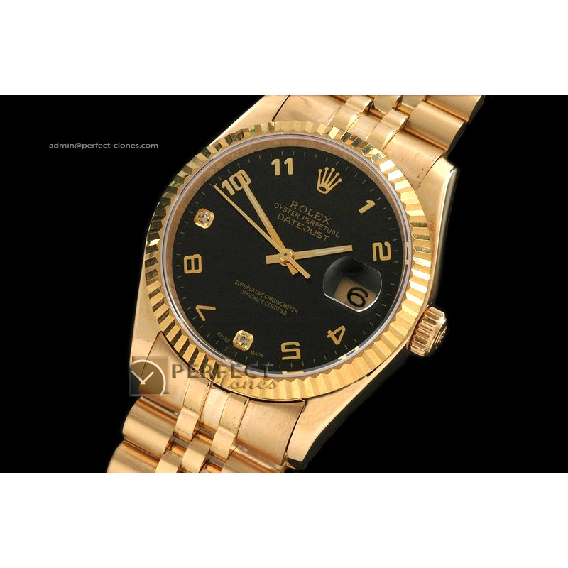 RDJMF10028 FG Black Dial Jubilee Diam/Num Markers Eta 2836