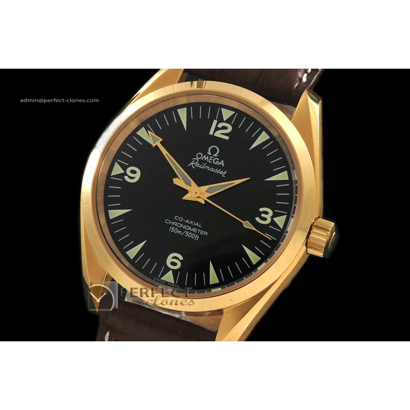 OMRA10005 FG Black 39mm 110th Limited Ed Leather Swiss Eta 2824