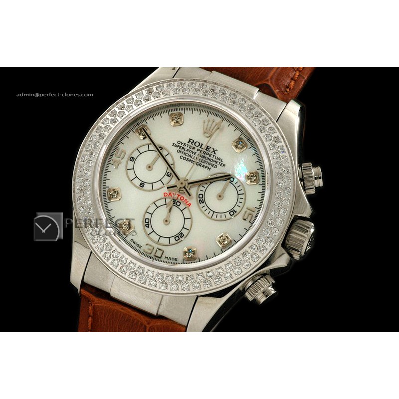 RLDS10042 LE MOP Wht Dial Diam Markers/Bez Running Secs@ 6.00