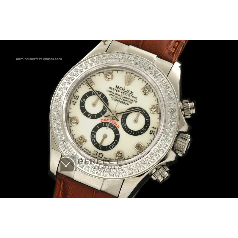 RLDS10041 LE MOP Wht Dial Diam Markers/Bez Running Secs@ 6.00
