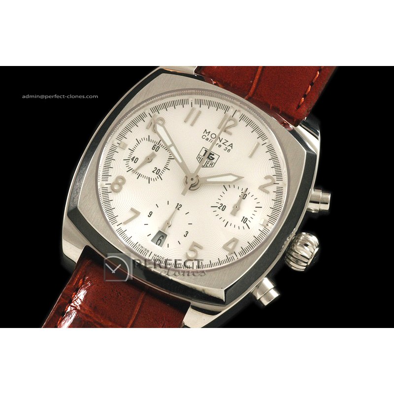 TG1003Monza Chronograph SS/LE Num White Asia 775Chronos