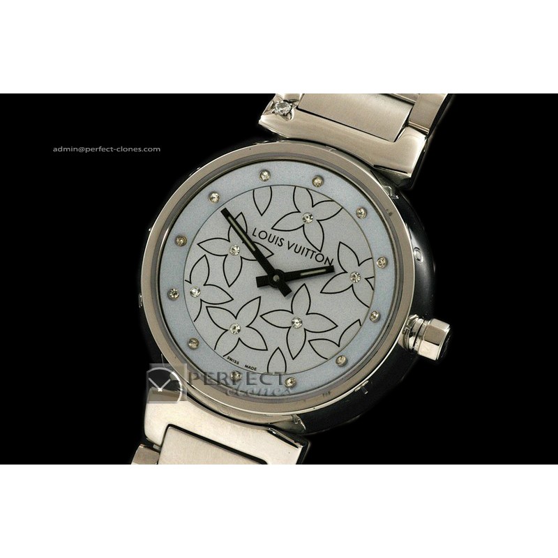 LV10011 Tambour Ladies Lovely Diamonds SS Lilac Dial