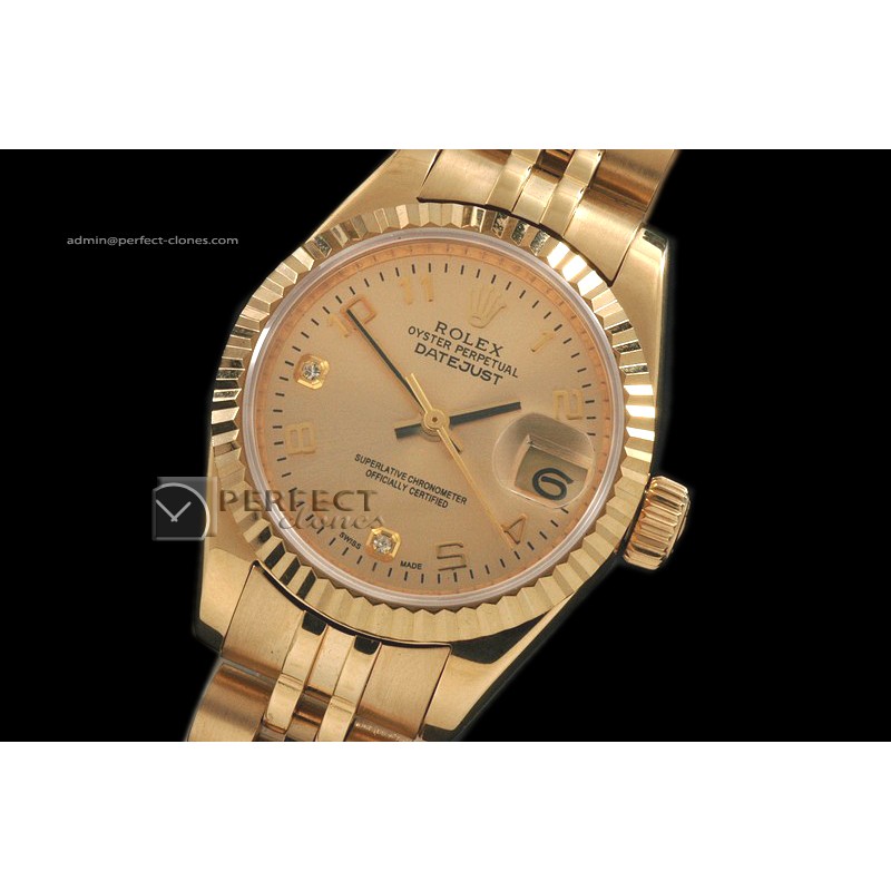 RDJLF10016 FG Gold Diam Dial Num/Diam Markers Eta 2671-2