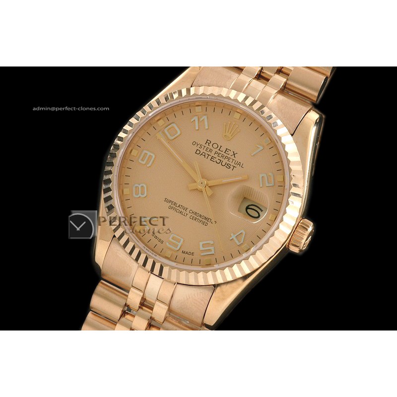 RDJMF10029 FG Gold Dial Jubilee Numeral Markers Eta 2836