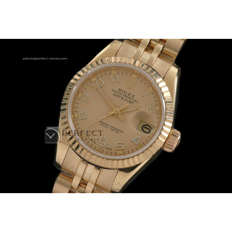 RDJLF10019 FG Gold Dial Jubilee Numeral Markers Eta 2671-2