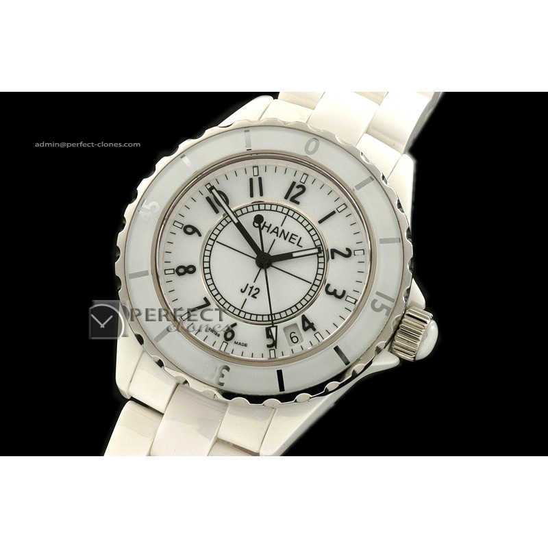 CHA10015 J12 White Ceramic Men Japanese Quartz