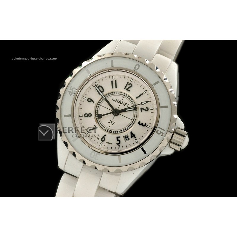 CHA10011 J12 White Ceramic Ladies Japanese Quartz
