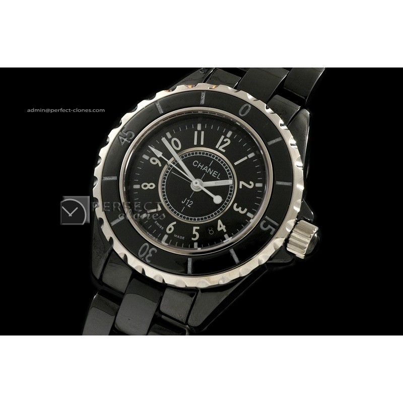 CHA10013 J12 Black Ceramic Ladies Japanese Quartz