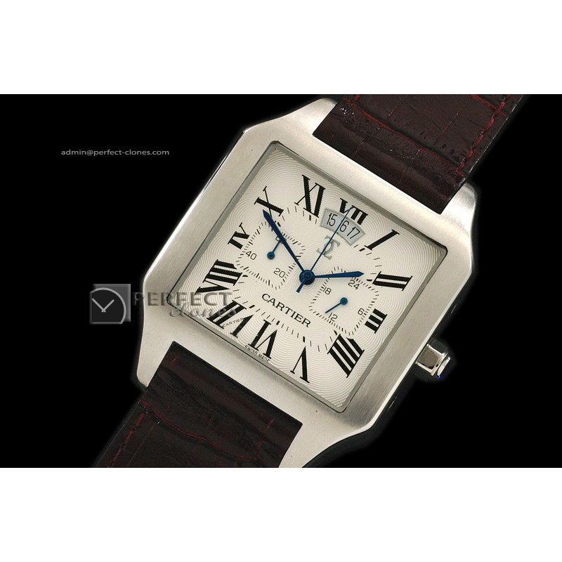 CARDU10004 Dumont Men Chronograph SS White Quartz Chrono