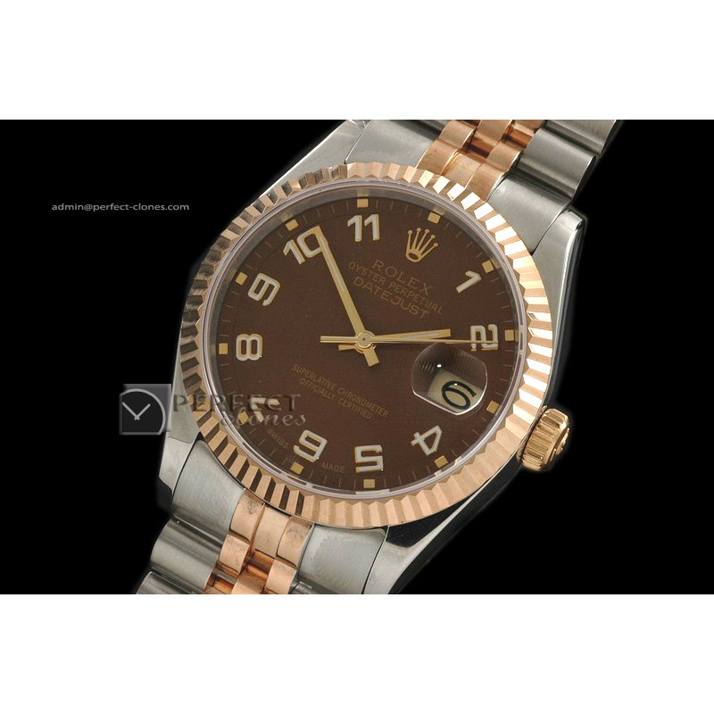RDJMT10078 14K Wrapped Brown Havana Dial Numeral Markers Swiss E