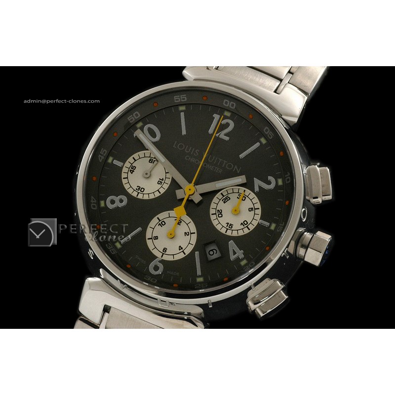 LV1002Tambour Chronograph SS Black Asia 7752880bph