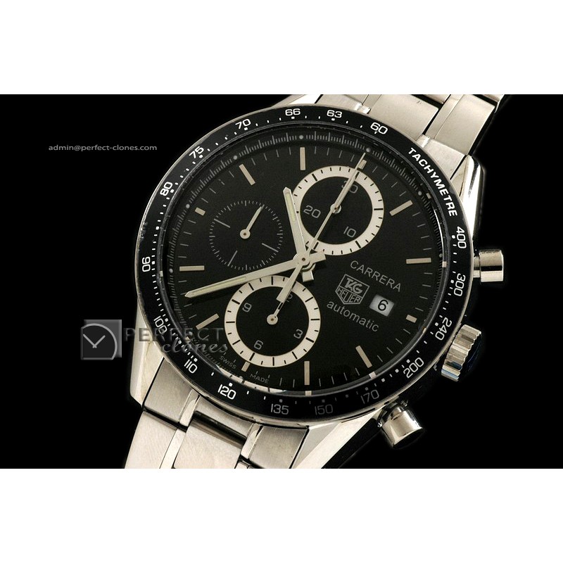 TG10054 Carrera Automatic Chronograph SS Black A-77528800bph