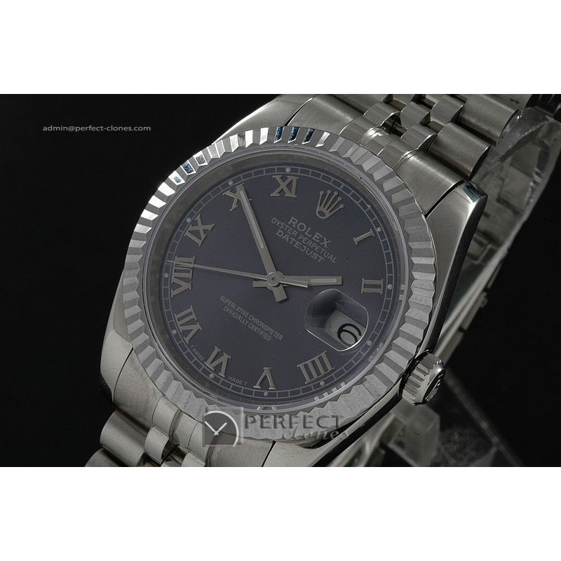 RDJMS10017 SS Bluish-Grey Dial Roman Markers Eta 2836-2