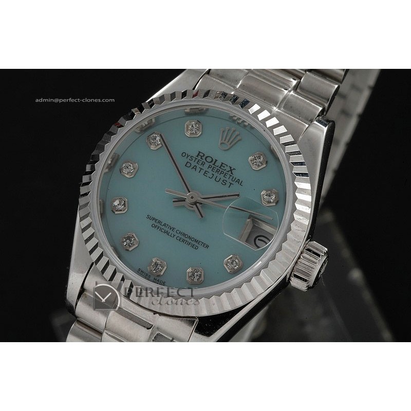 RDJLS10006 SS MOP Blue Dial Diamond Marker Swiss Eta 2671-2