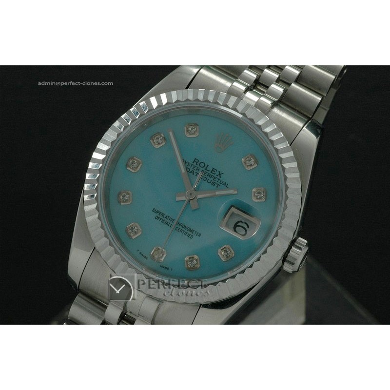 RDJMS1002SS MOP Blue Dial Diamond Markers Eta 2836-2