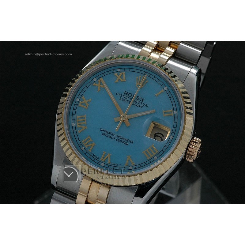RDJMT10008 14K Wrapped MOPBlue Dial Roman Markers Eta 2836