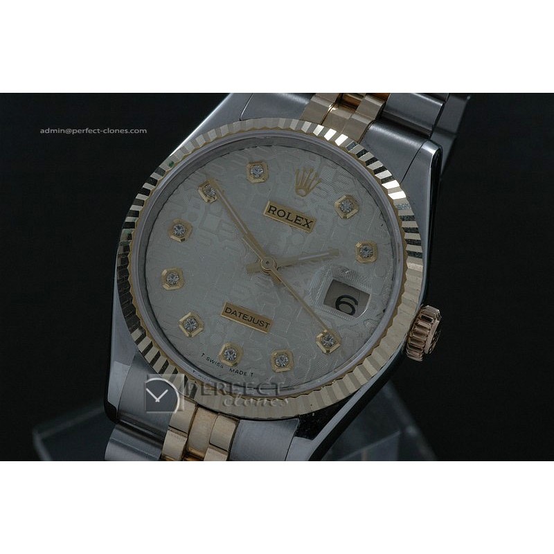 RDJMT10009 14K Wrapped Jubilee White Dial Diamond Markers 2836