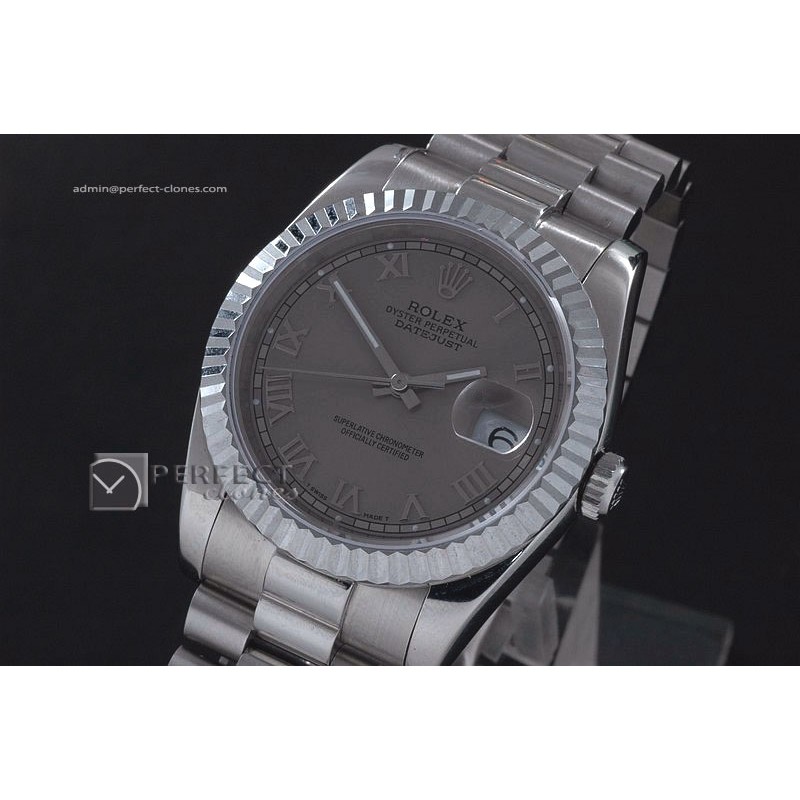 RDJMS10016 SS Grey Dial Roman Markers Swiss Eta2836-2