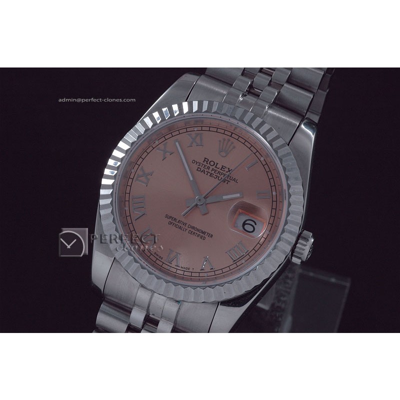 RDJMS10023 SS Salmon Dial Roman Markers Eta 2836-2