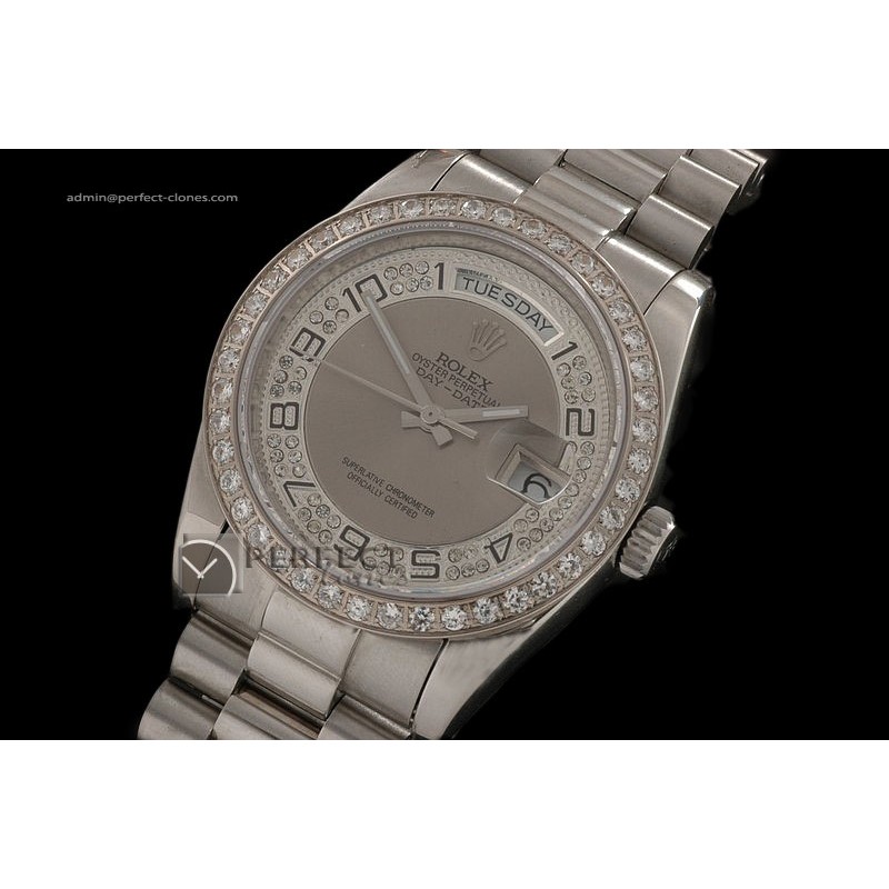RLDDS10016 SS Full Diamonds Grey Dial/Bezel Swiss Eta 2836-2