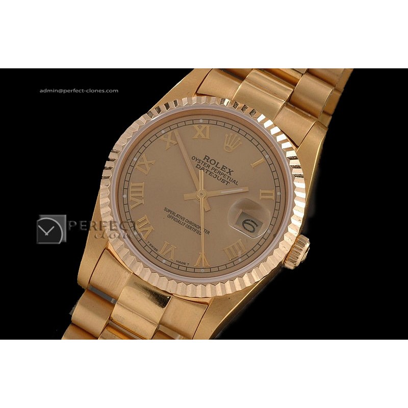 RDJMF10003 FG Gold Dial Roman Markers Swiss Eta 2836-2