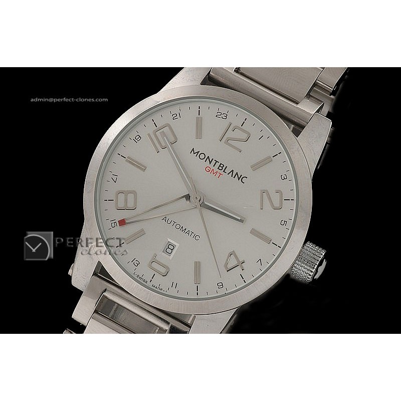 MB10004 Timewalker GMT White in SS Bracelet