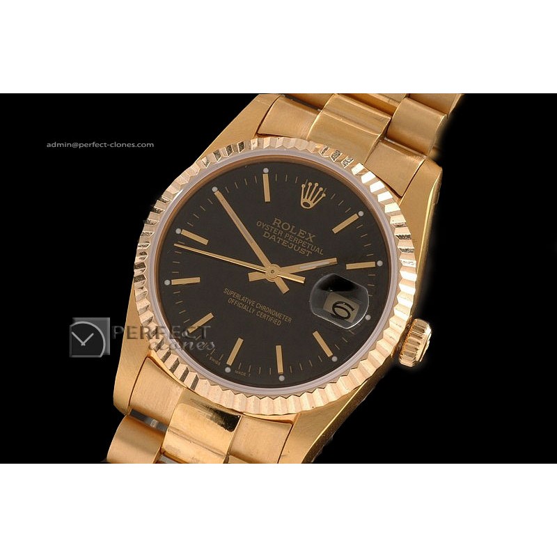 RDJMF10008 FG Black Dial Stick Markers Swiss Eta 2836-2