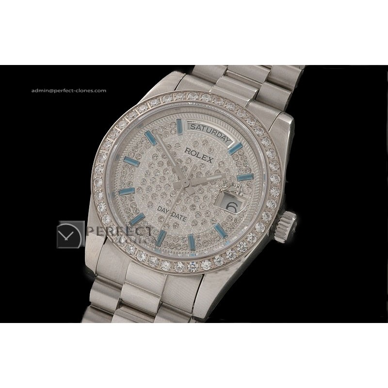 RLDDS10021 SS Full Diamonds Dial/Bezel Ruby Markers Eta 2836-2