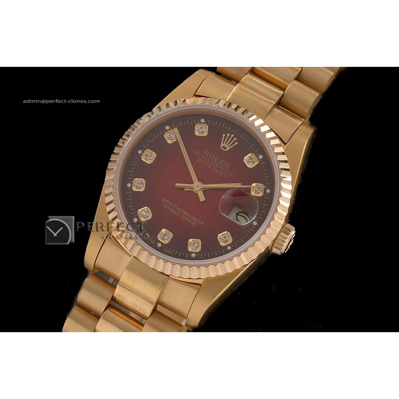 RDJMF10018 FG Marron Dial Diamond Markers Swiss Eta 2836