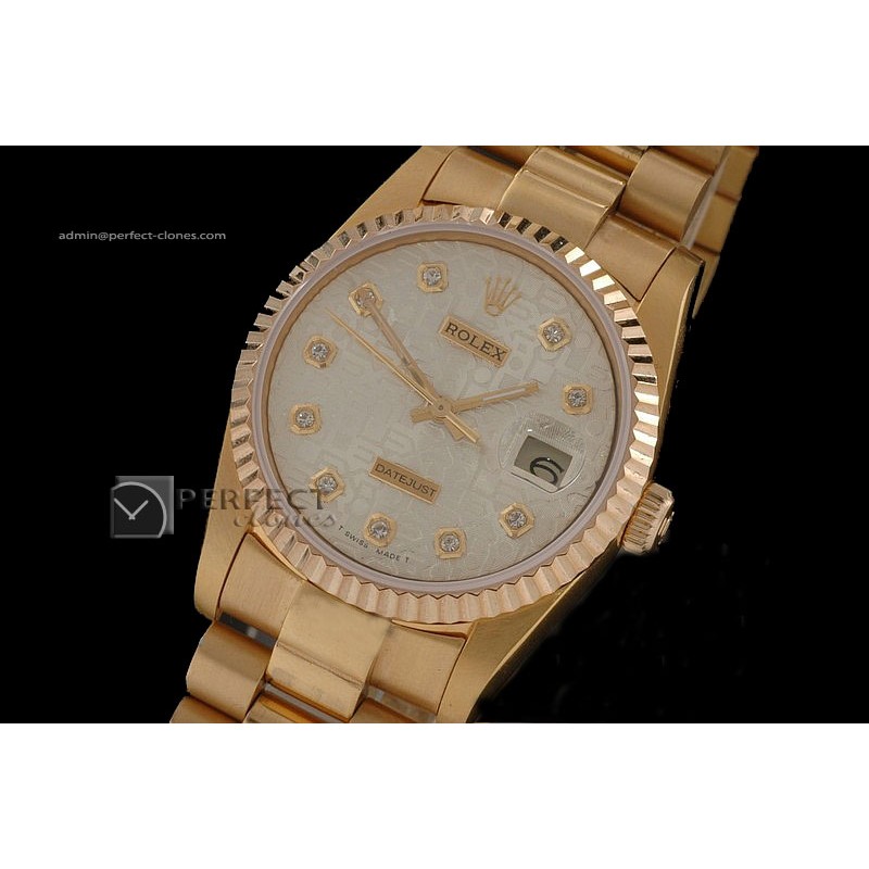 RDJMF10017 FG White Jubilee Dial Diamond Markers Swiss Eta 2836