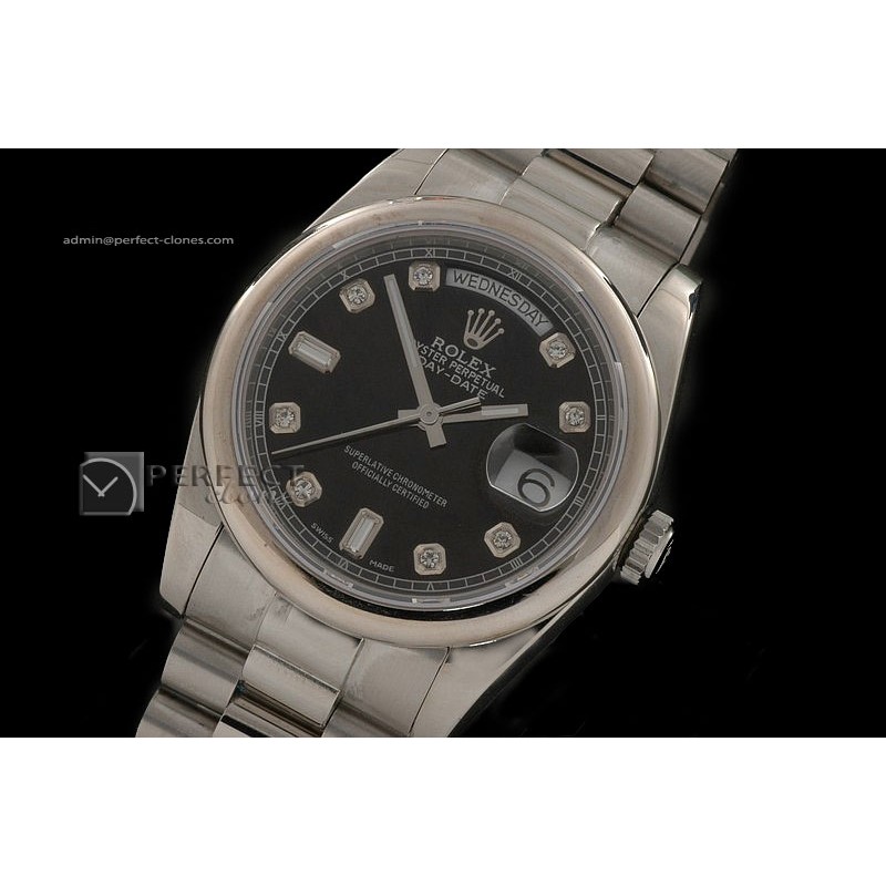RLDDS10011 SS Black Dial Diamond Marker Swiss Eta 2836-2