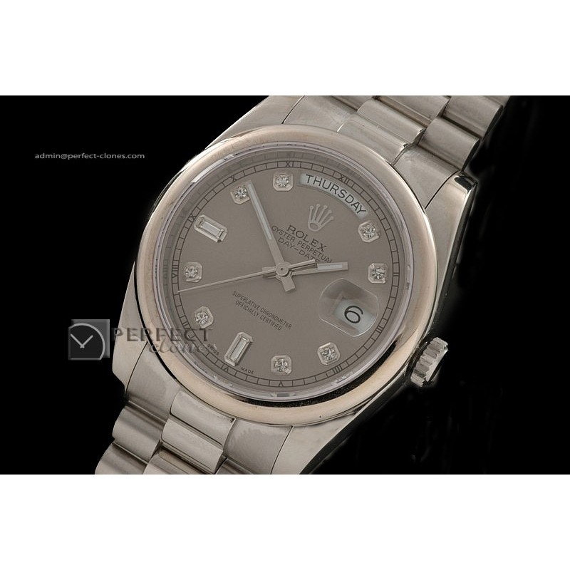 RLDDS10012 SS Grey Dial Diamond Marker Swiss Eta 2836-2