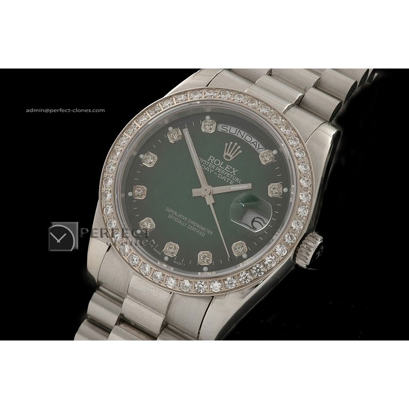 RLDDS10026 SS Burnt Green Dial Diamond Markers/Bezel Eta 2836